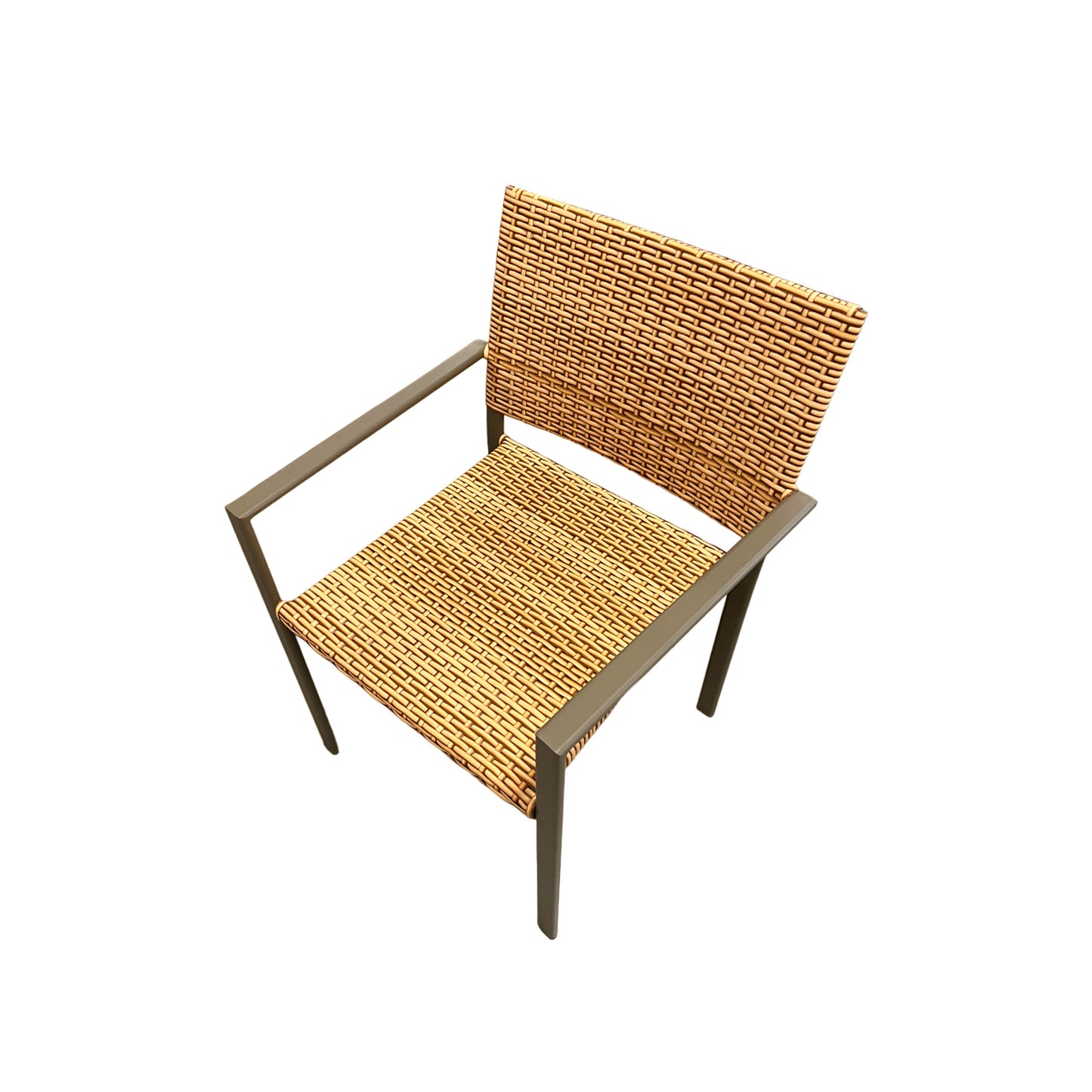 Silla de aluminio color nude con fibra sintética color plátano mixto