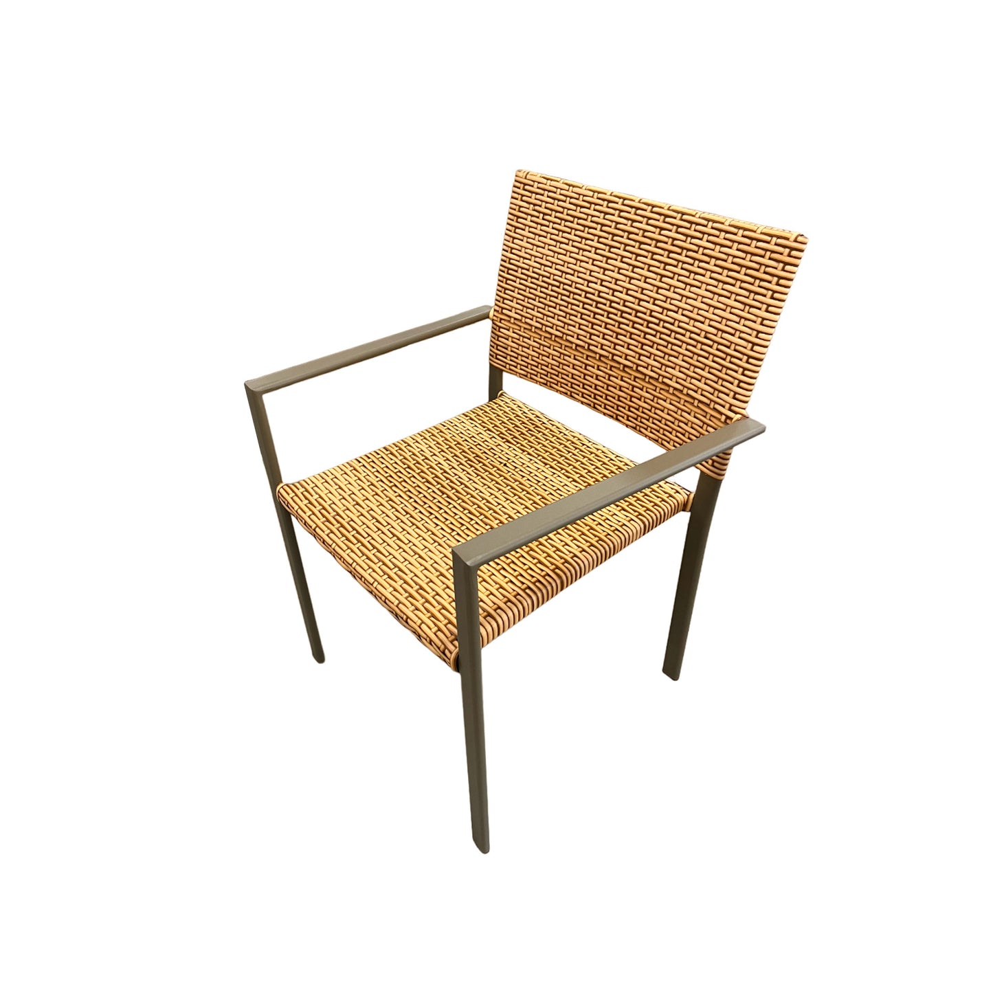 Silla de aluminio color nude con fibra sintética color plátano mixto