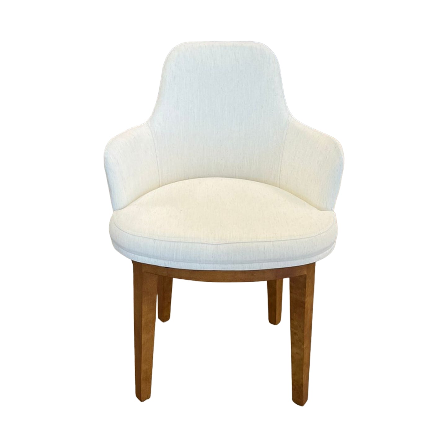 Silla Selene de madera con tapizado de lino color crema 2422