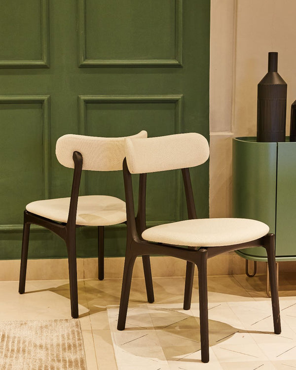Ambiente 2 com Silla Roven Madera Ebonizada Respaldo y Asiento Tapizado Tela 153