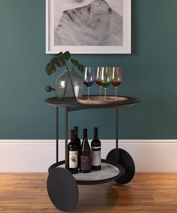 Ambiente 3 com Monaco Cinnamon Wood Bar Cart