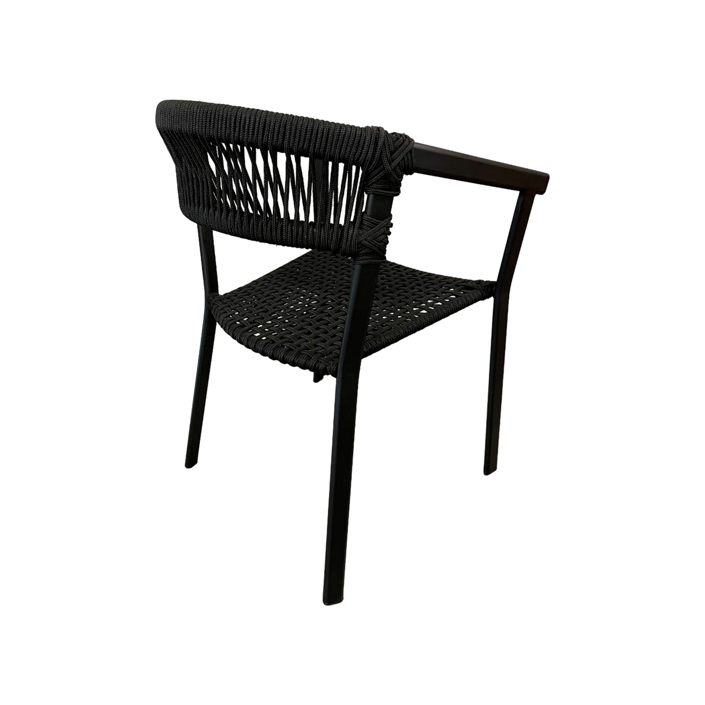 Silla de Aluminio Negra con Cuerda Náutica Negro