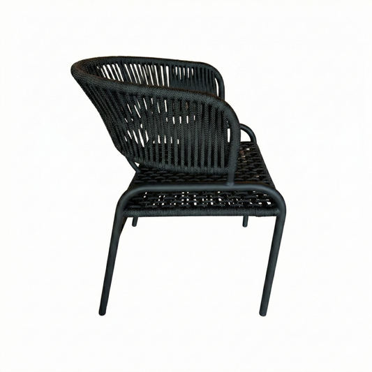 Cadeira Deka Alumínio Cor Preto Corda Náutica Cor Preta