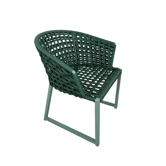Gold Aluminum Chair Black Color Nautical Rope Black Color