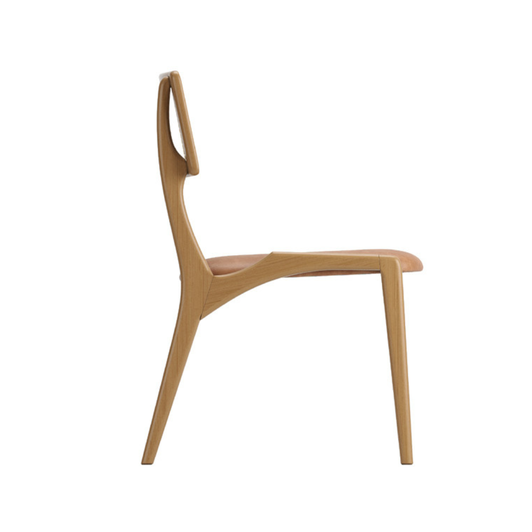 Aspen Chair Cinnamon Wood Straw Backrest and Upholstered Fabric Seat 126