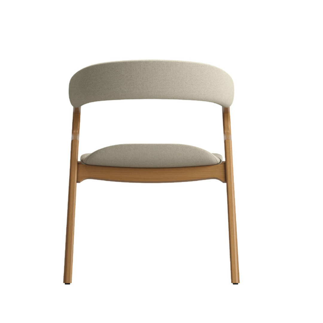Silla Beluno Respaldo y Asiento Madera Marrón Tapizado Tela 126