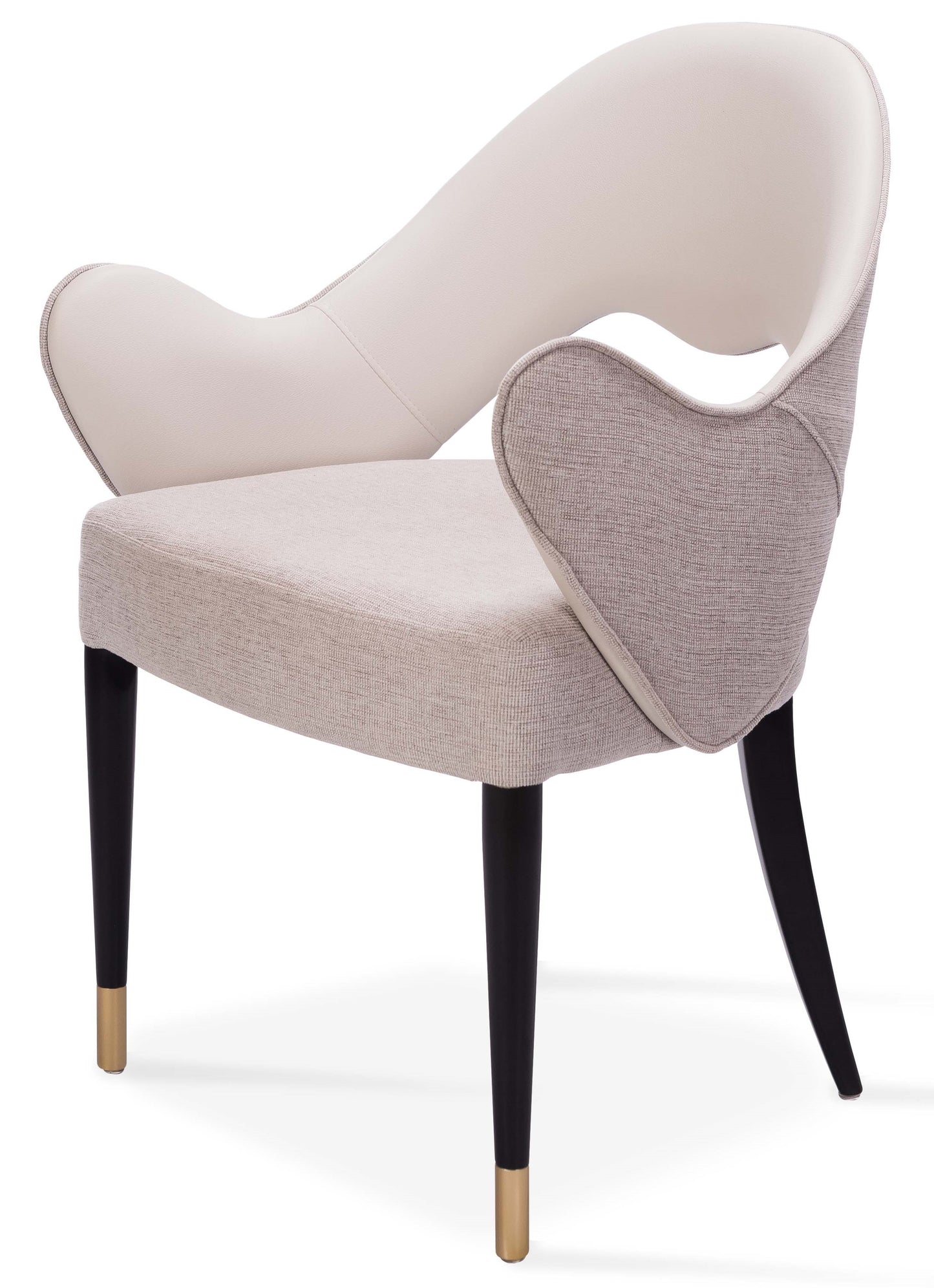 Silla Cristal Respaldo Madera Canela y Asiento Tapizado Tela 94