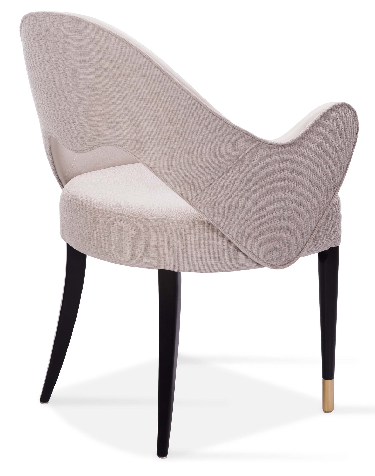 Silla Cristal Respaldo Madera Canela y Asiento Tapizado Tela 94