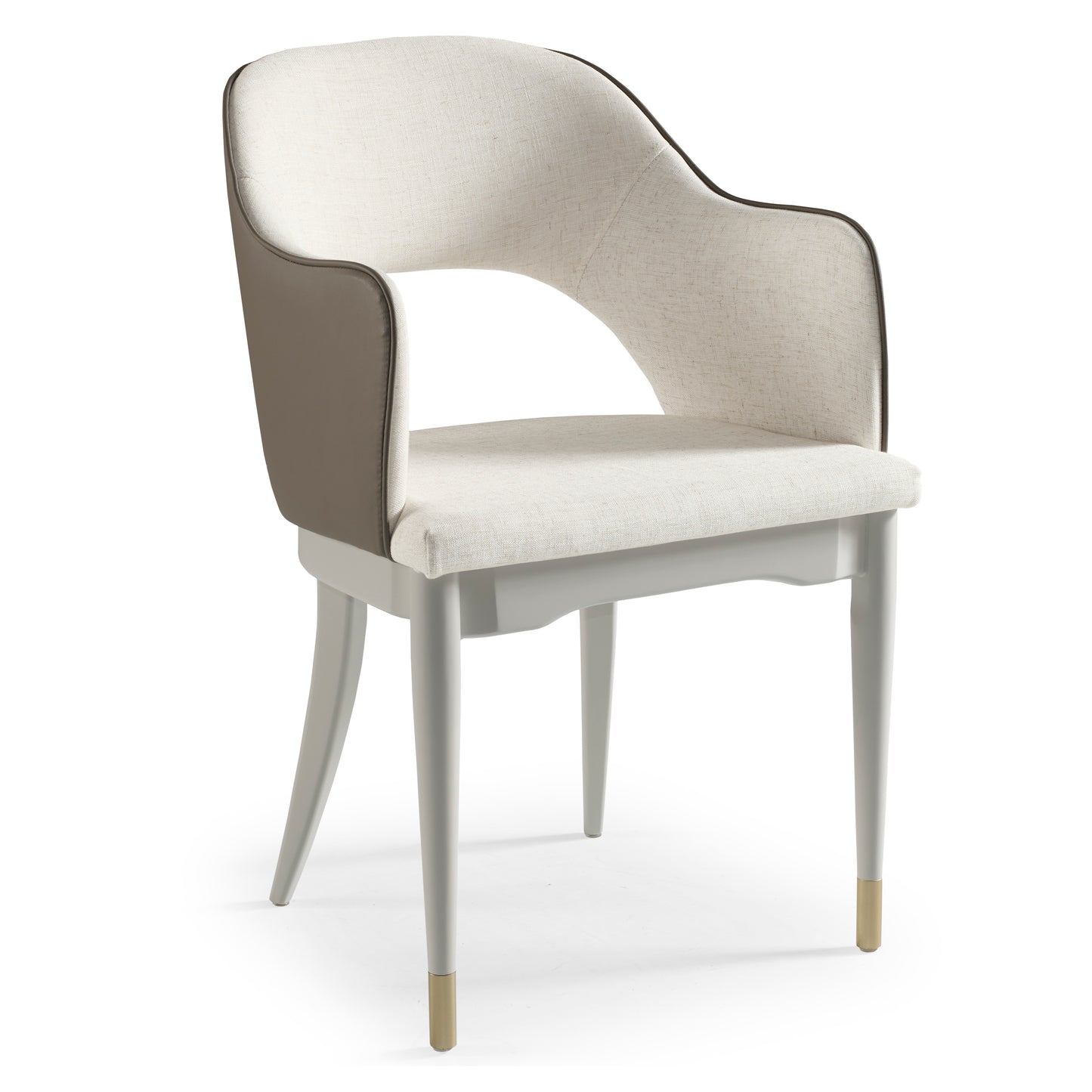 Silla Cristal Respaldo Madera Canela y Asiento Tapizado Tela 94