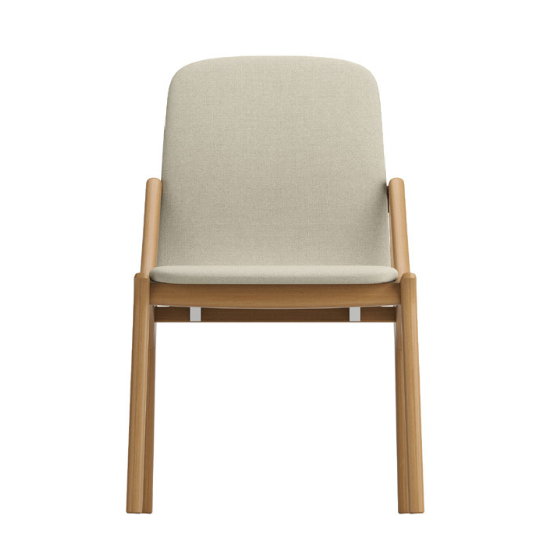 Silla Gard Madera Canela Respaldo y Asiento Tapizado Tela 104