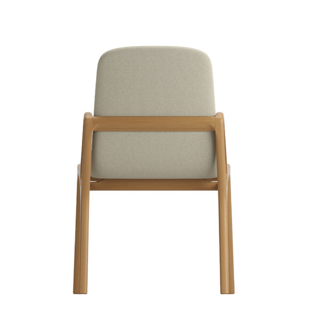 Silla Gard Madera Canela Respaldo y Asiento Tapizado Tela 104