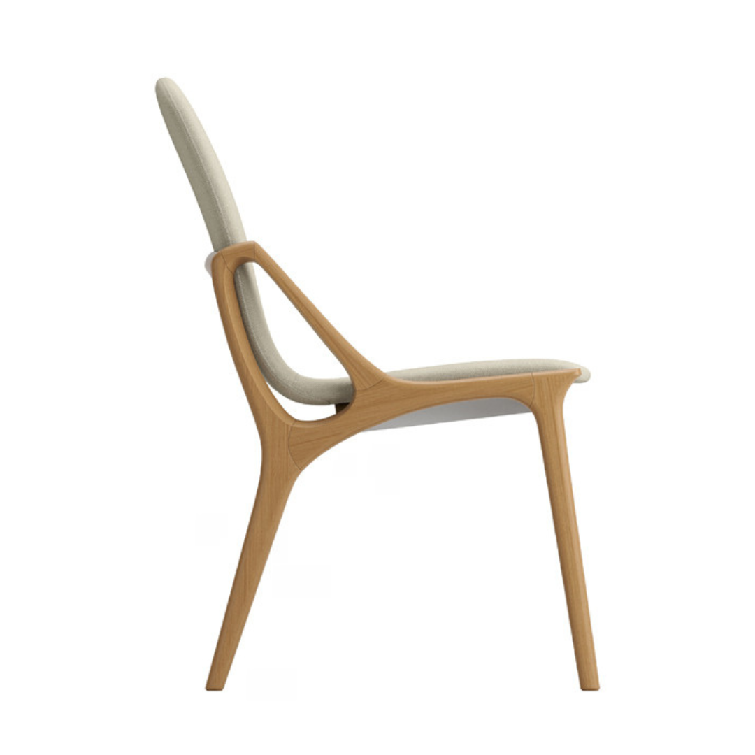 Silla Gard Madera Canela Respaldo y Asiento Tapizado Tela 104