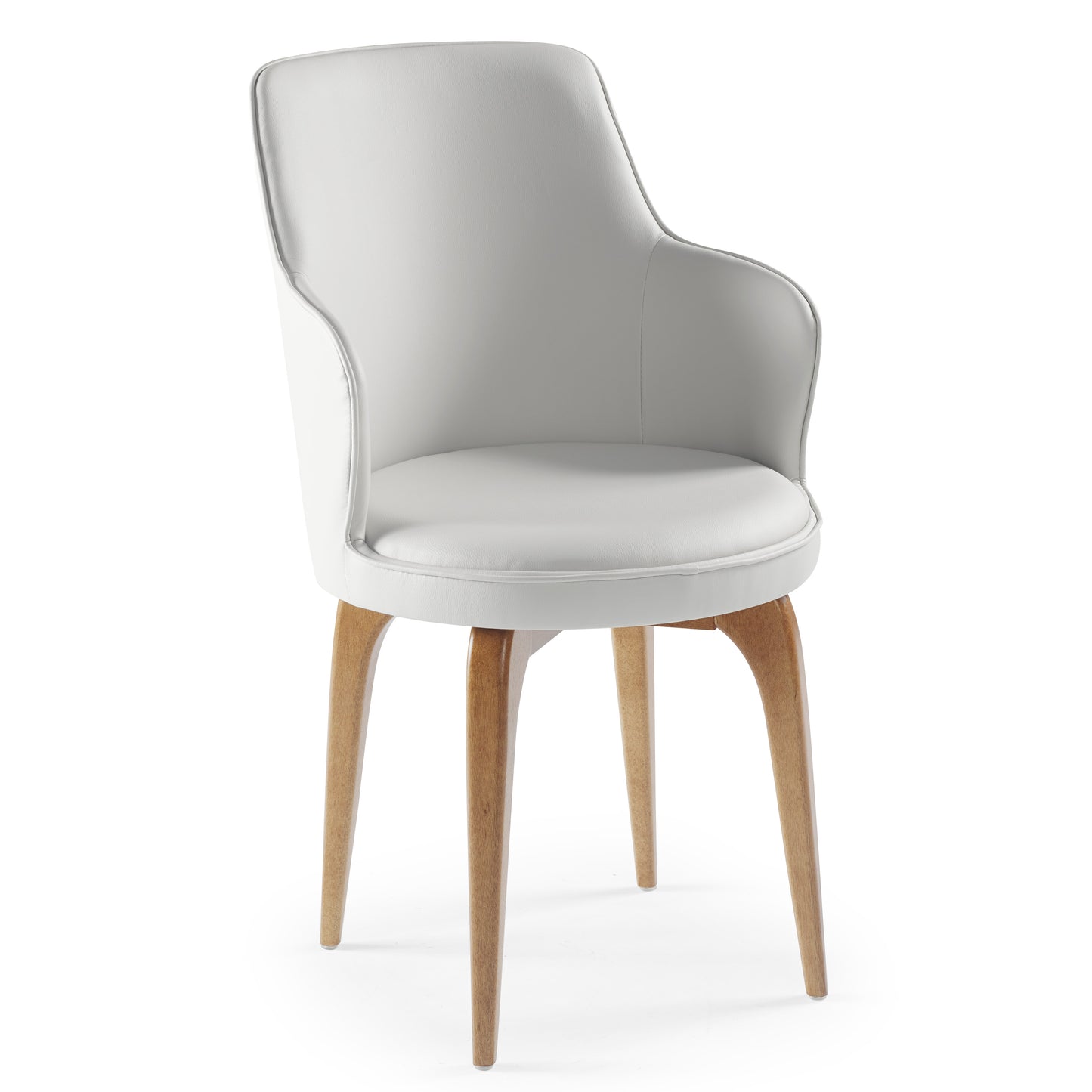 Silla Cristal Respaldo Madera Canela y Asiento Tapizado Tela 94
