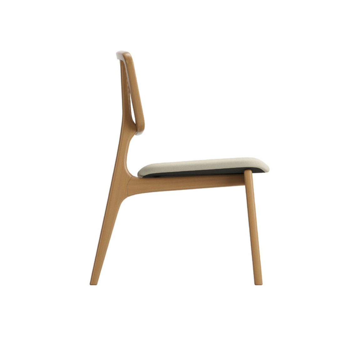 Silla Houdan Madera Canela Respaldo y Asiento Tapizado Tela 125