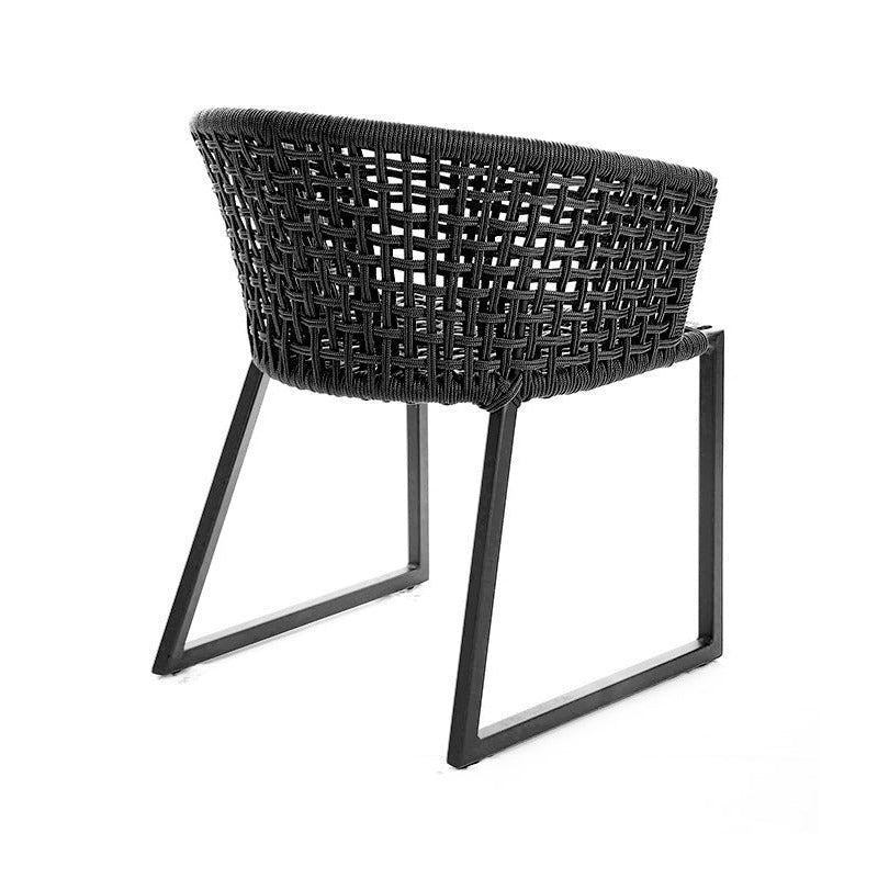 Silla Aluminio Oro Color Negro Cuerda Náutica Color Negro | Toth Móveis