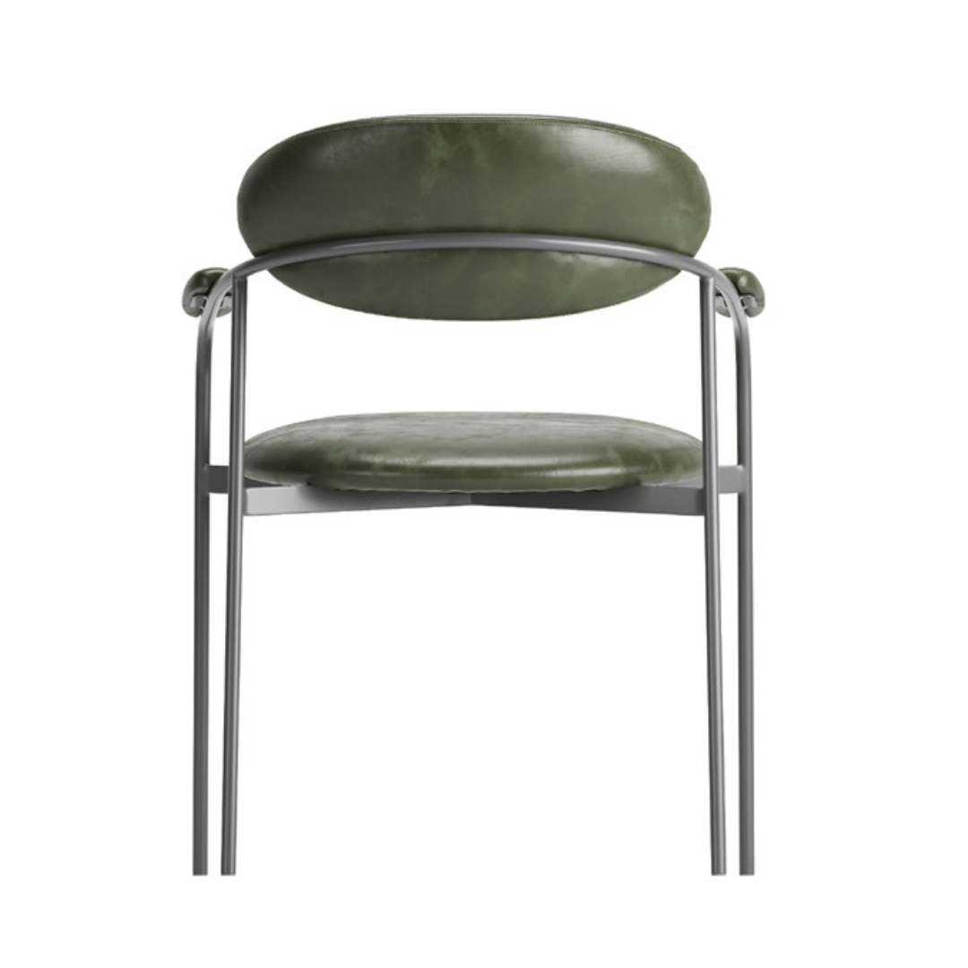 Silla Cristal Respaldo Madera Canela y Asiento Tapizado Tela 94