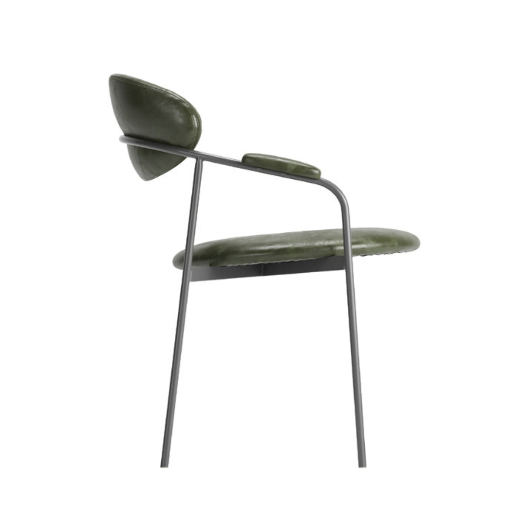 Silla Cristal Respaldo Madera Canela y Asiento Tapizado Tela 94