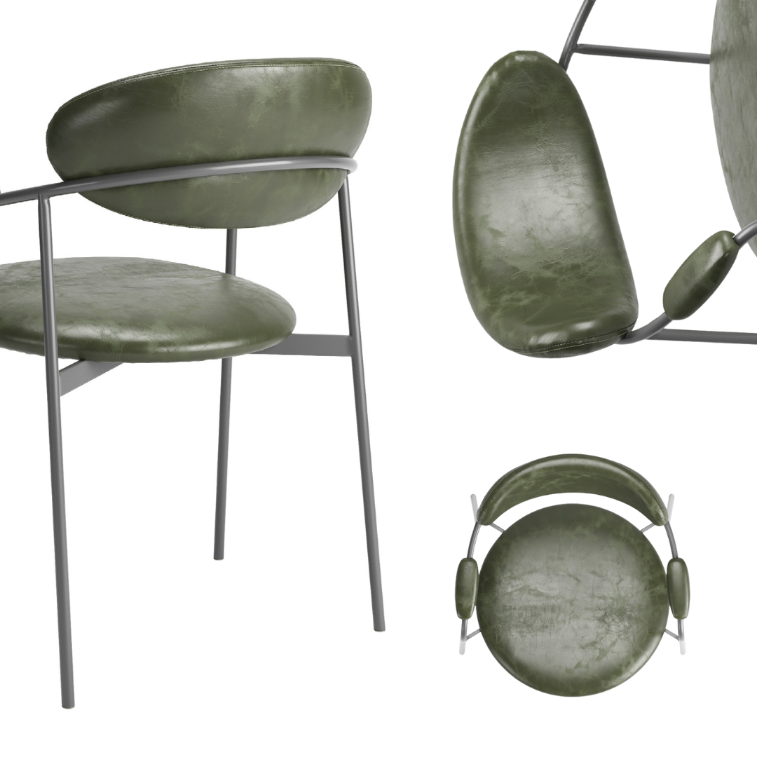 Silla Cristal Respaldo Madera Canela y Asiento Tapizado Tela 94