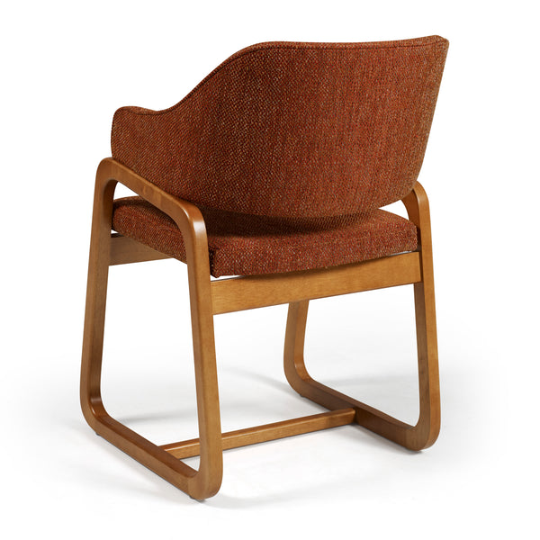 Ambiente 3 com Silla Cristal Respaldo Madera Canela y Asiento Tapizado Tela 94