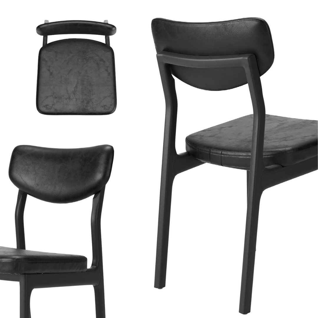 Silla Meg Madera Canela Respaldo y Asiento Tapizado Tela 138