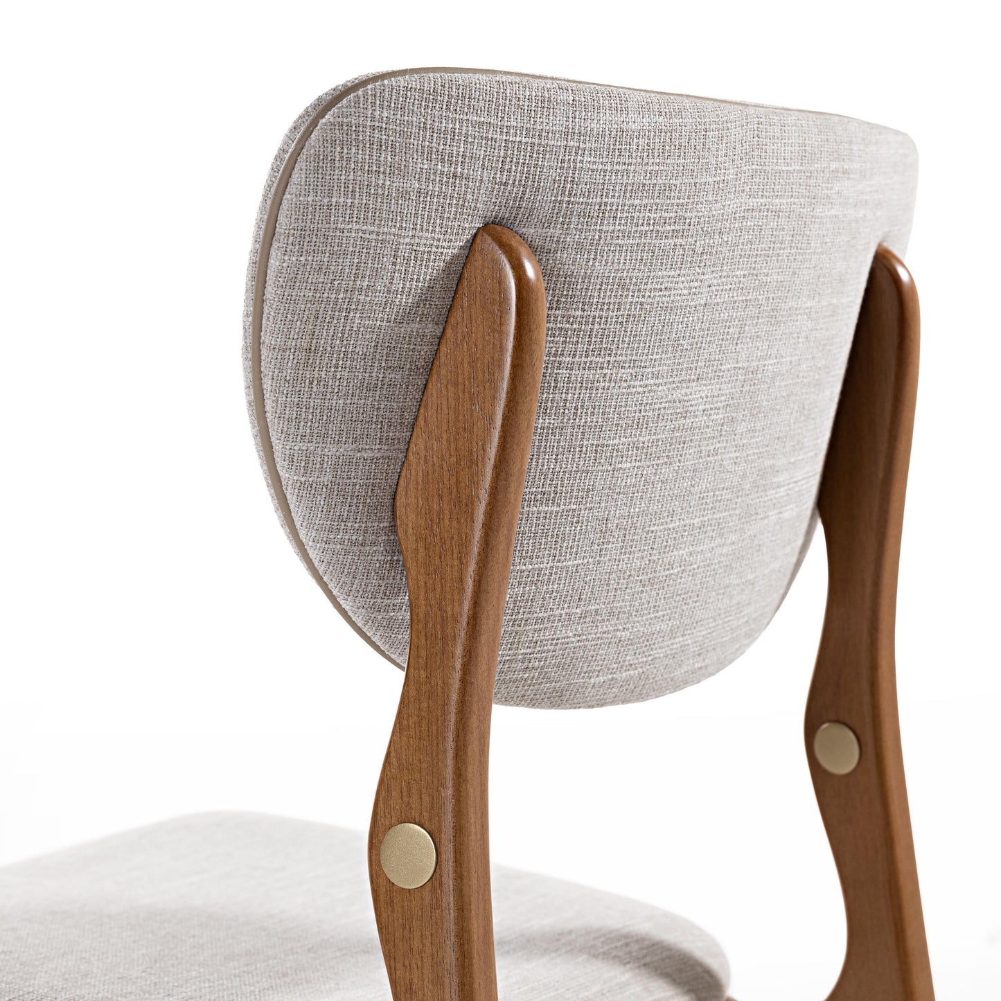 Silla Cristal Respaldo Madera Canela y Asiento Tapizado Tela 94