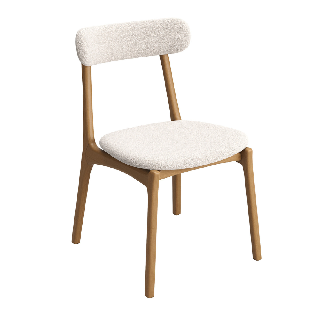 Silla Roven Madera Ebonizada Respaldo y Asiento Tapizado Tela 153