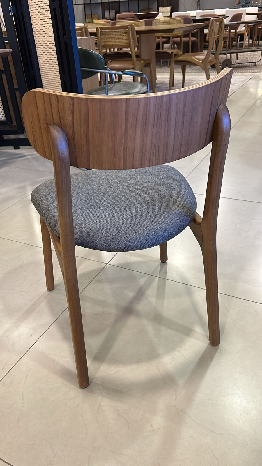 Roven Chair Cinnamon Wood Upholstered Fabric Backrest and Seat 141