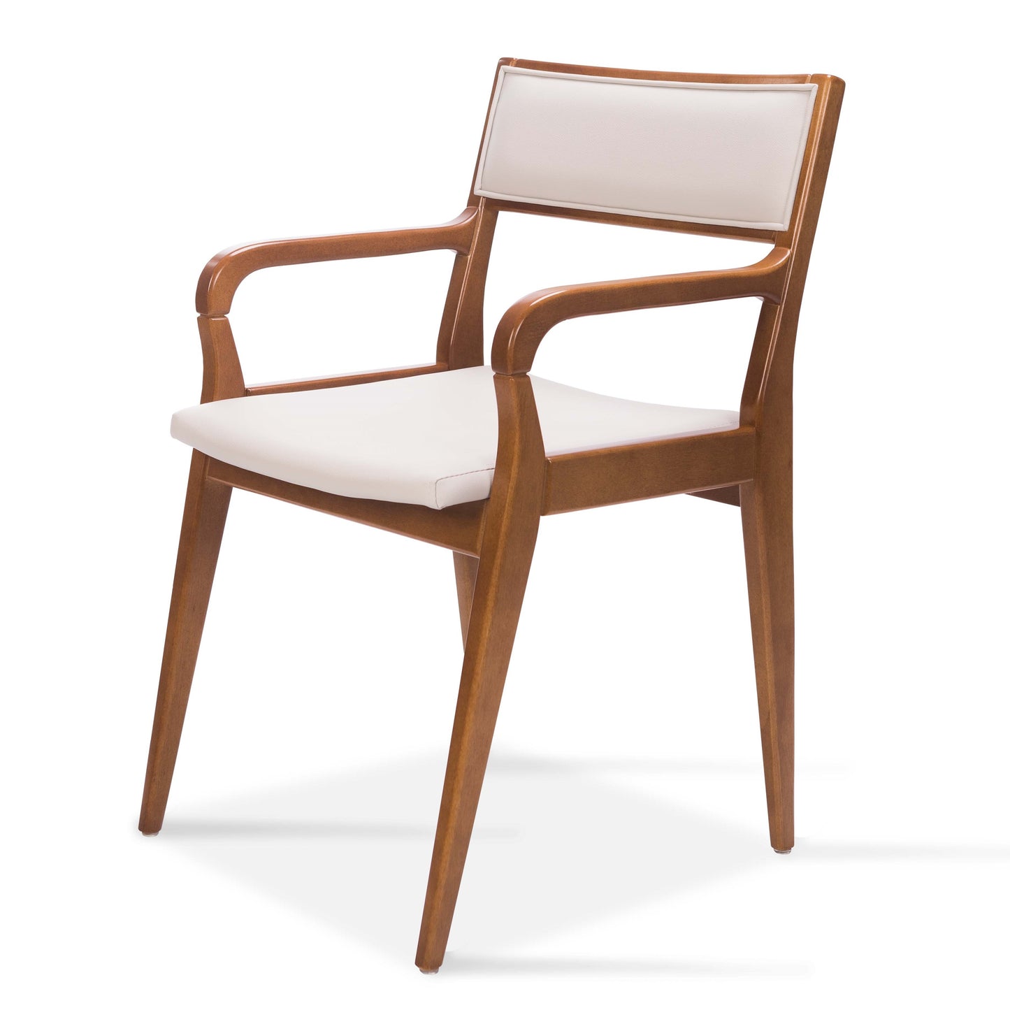 Silla Cristal Respaldo Madera Canela y Asiento Tapizado Tela 94