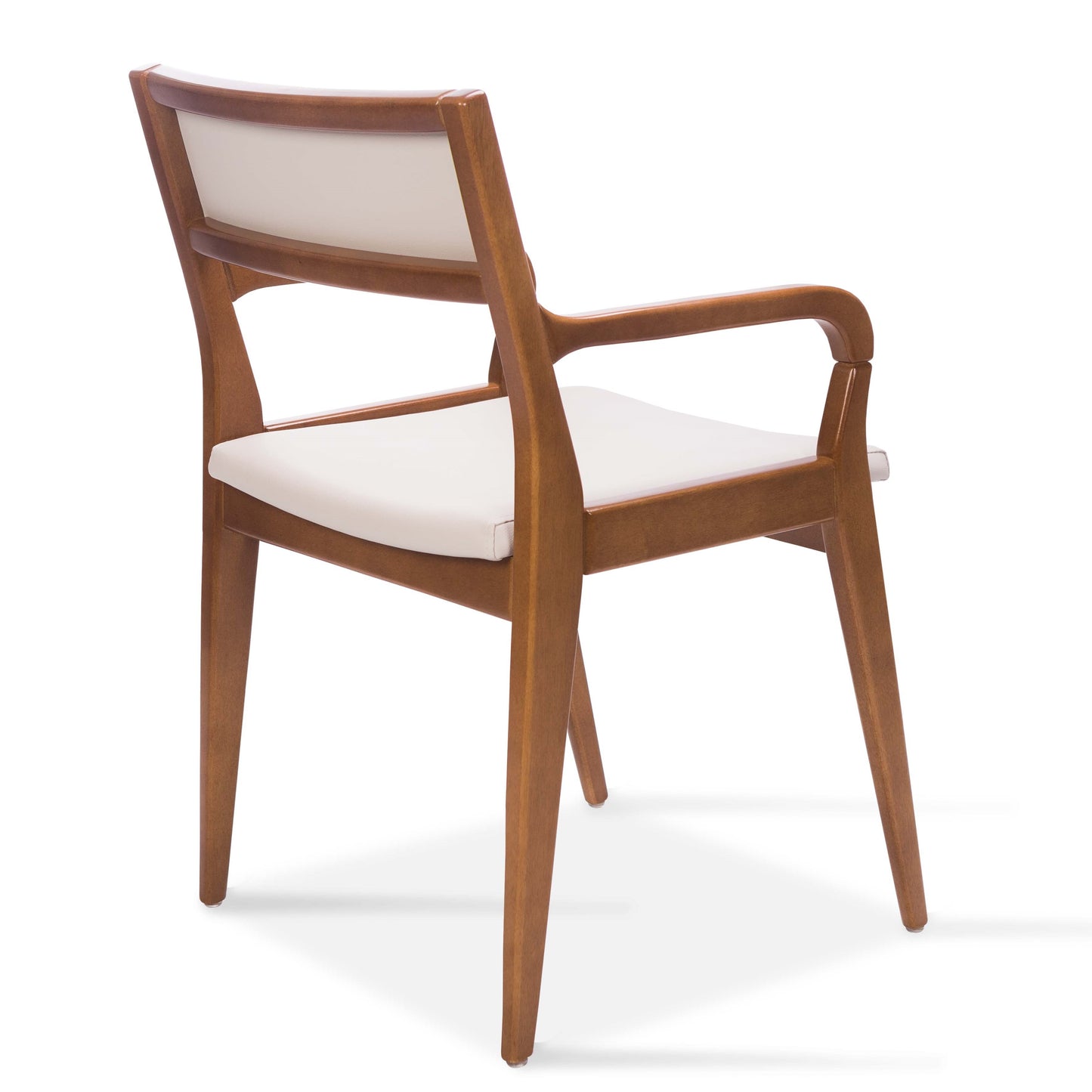 Silla Cristal Respaldo Madera Canela y Asiento Tapizado Tela 94