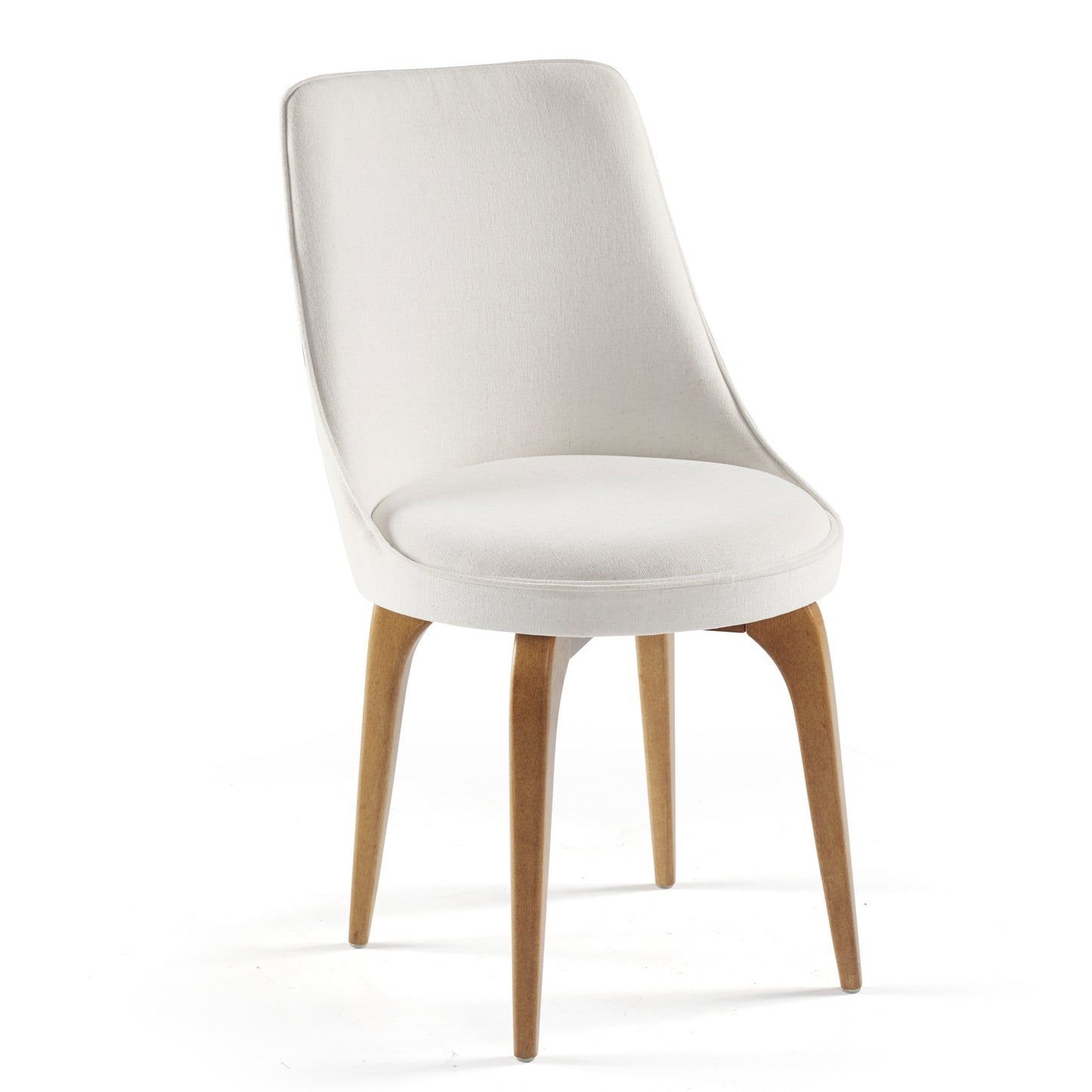 Silla Cristal Respaldo Madera Canela y Asiento Tapizado Tela 94