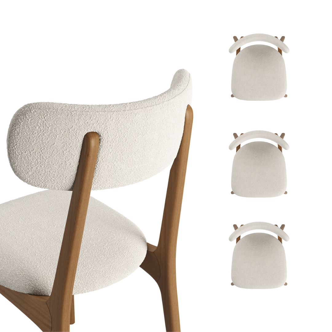 Silla Roven Madera Ebonizada Respaldo y Asiento Tapizado Tela 153