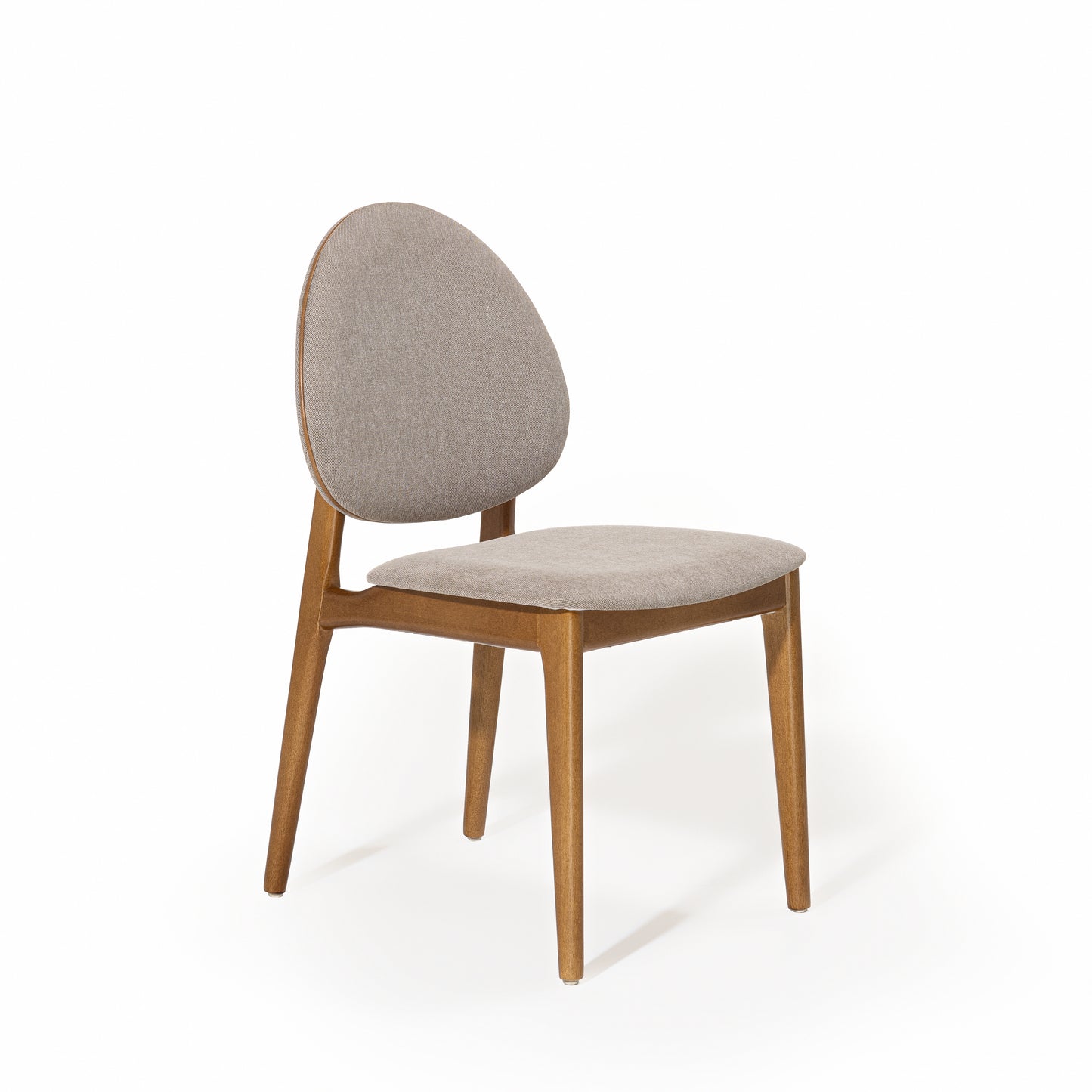Silla Cristal Respaldo Madera Canela y Asiento Tapizado Tela 94