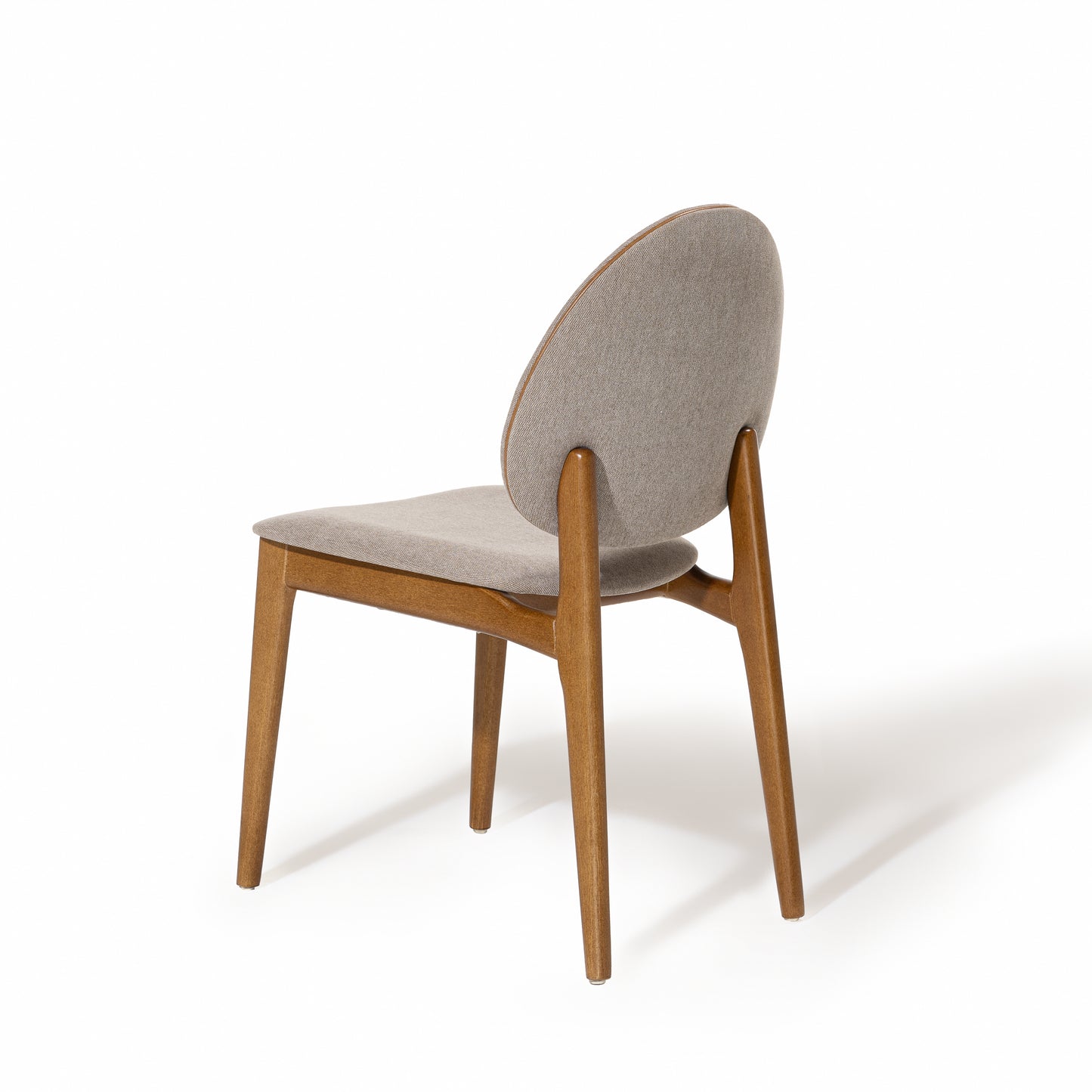 Silla Cristal Respaldo Madera Canela y Asiento Tapizado Tela 94
