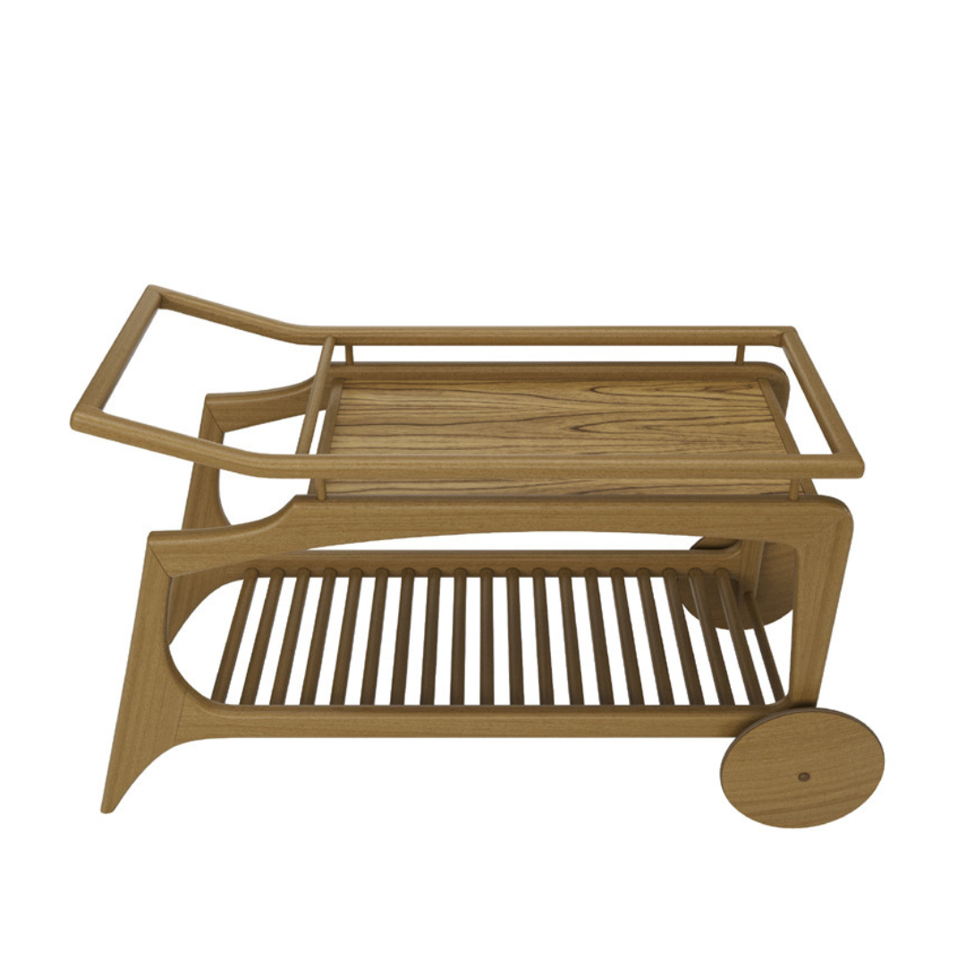 Monaco Cinnamon Wood Bar Cart
