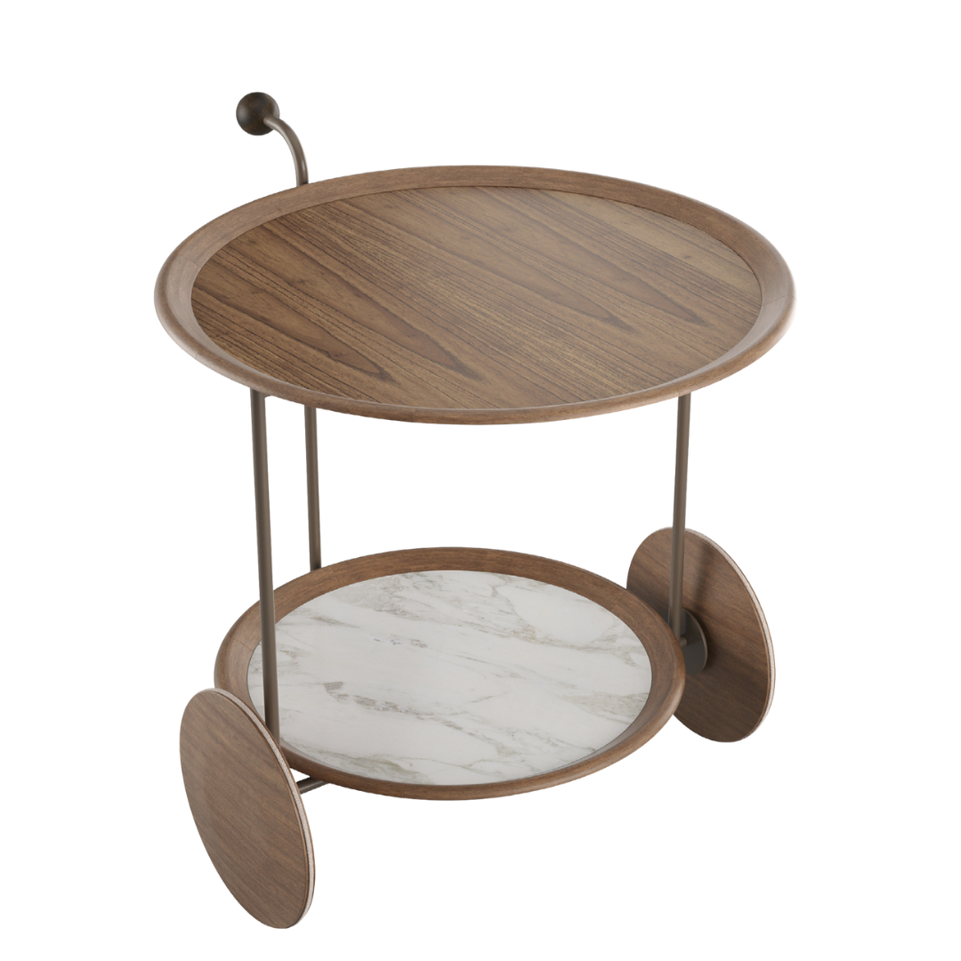 Monaco Cinnamon Wood Bar Cart