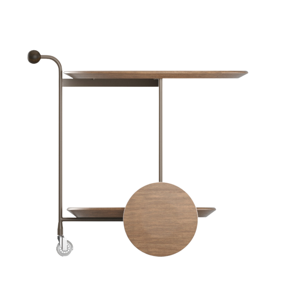 Monaco Cinnamon Wood Bar Cart