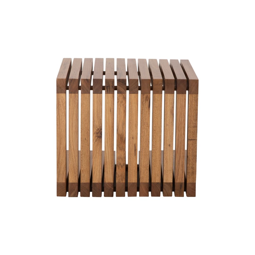 Mesa Auxiliar Lunar Tipo C 53x53cm Madera Freijó