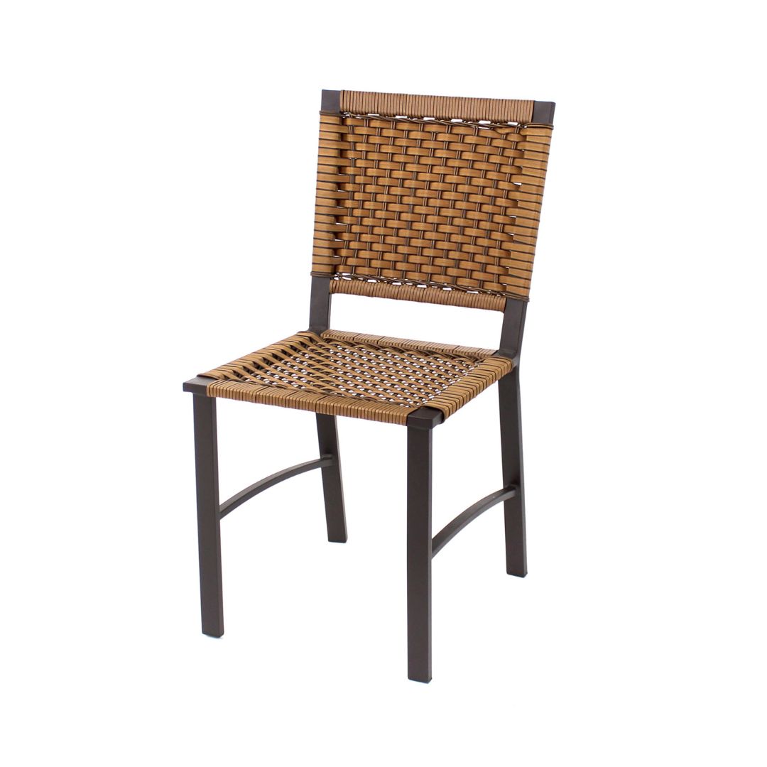 Infinity Chair Aluminum Coffee Color Synthetic Fiber Hazelnut Color Aged Frised