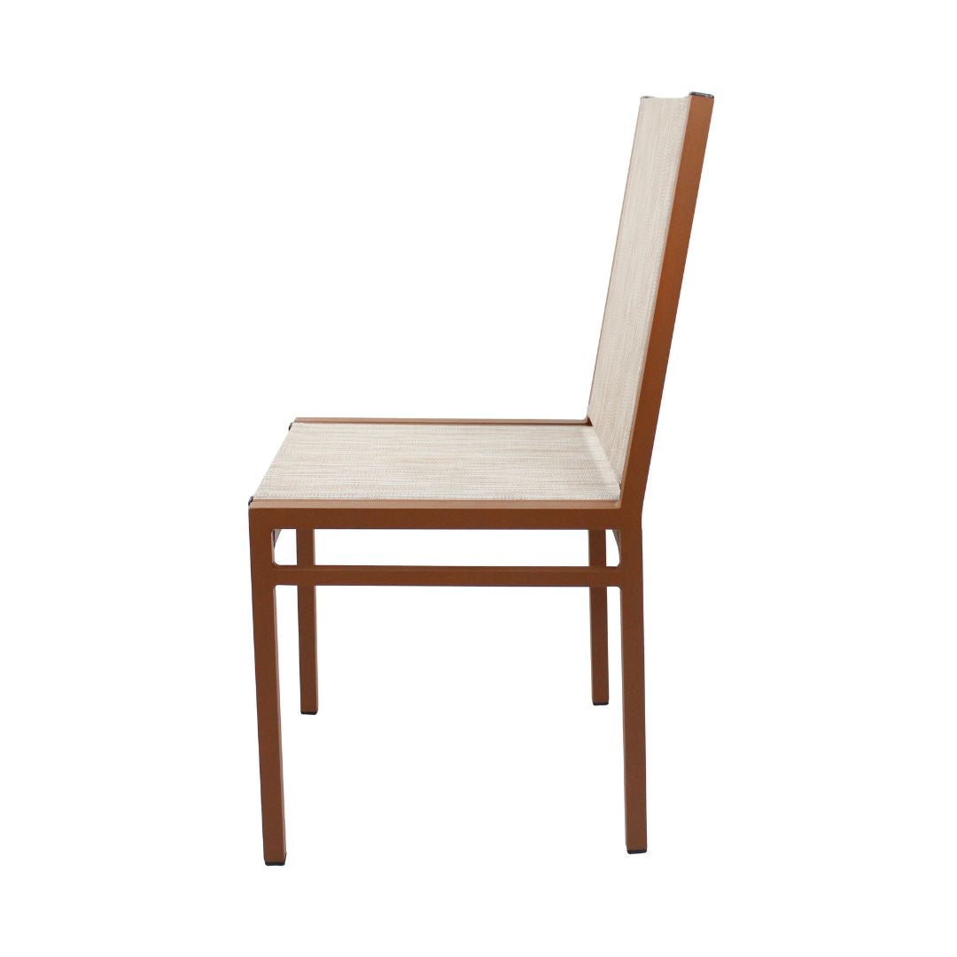Búzios Chair Aluminum Mixed Brown Color Synthetic Fiber Mixed White Color