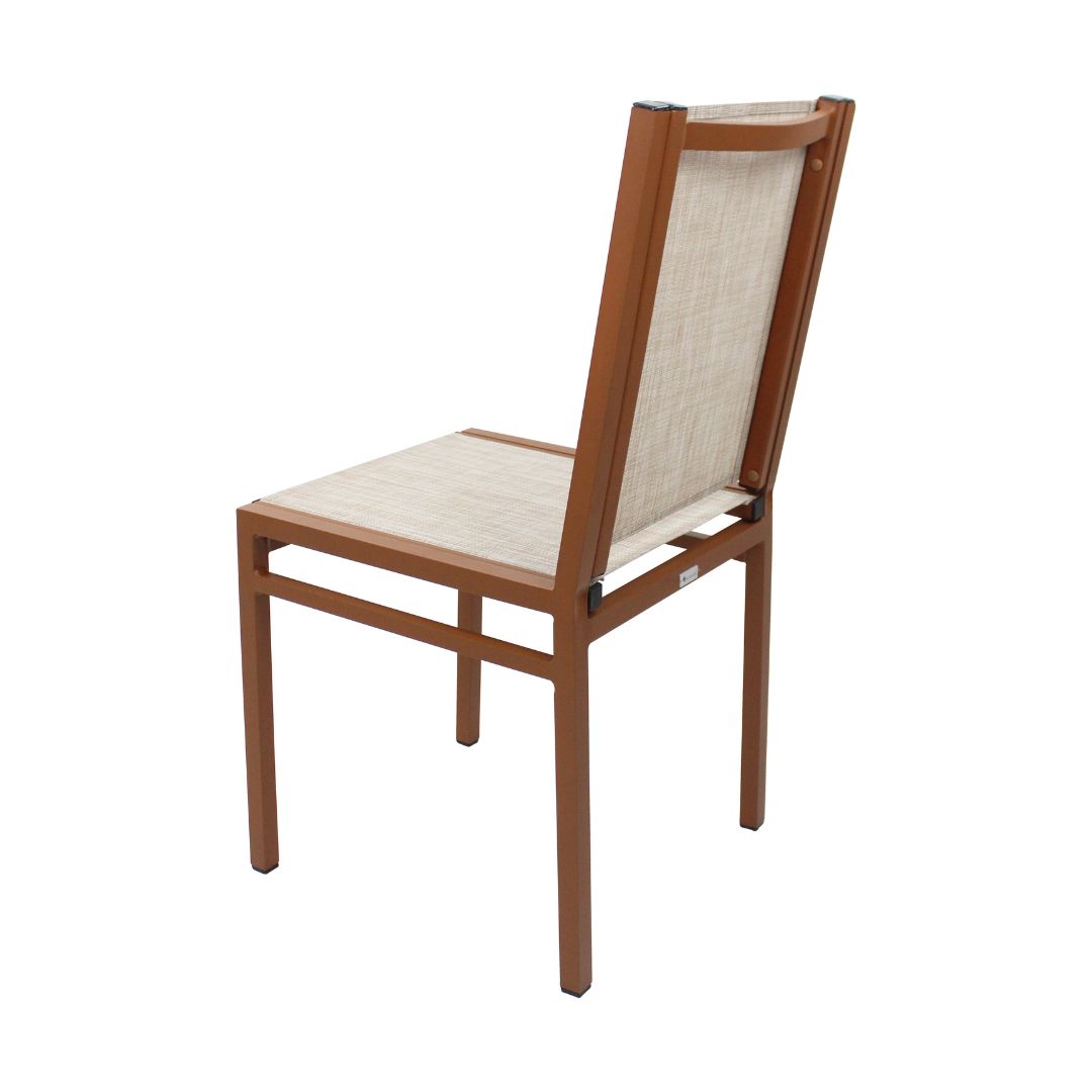 Búzios Chair Aluminum Mixed Brown Color Synthetic Fiber Mixed White Color