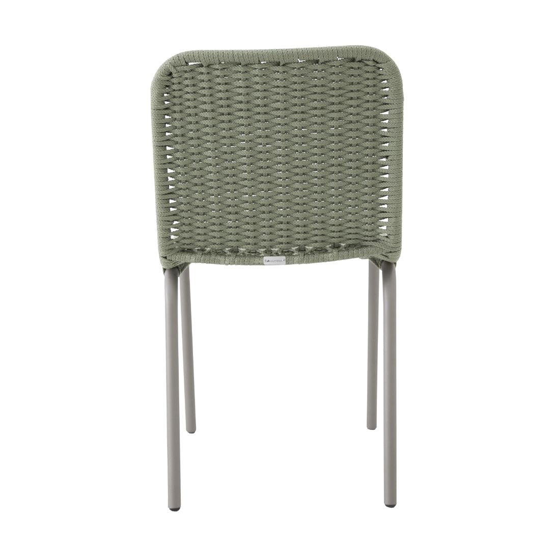 Los Angeles Chair Aluminum Gray Color Flat Nautical Rope Pearl Green Color