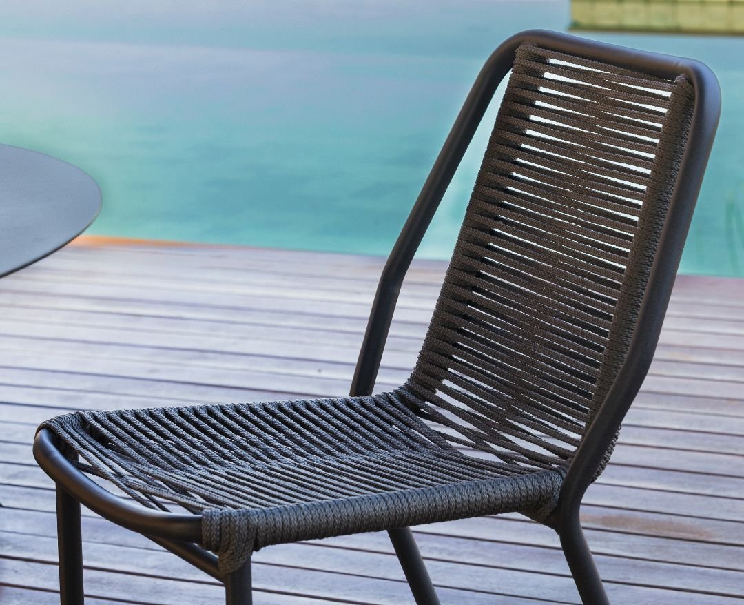 Aluminum Mobile Chair, Lead Color, Nautical Rope, Silver Color
