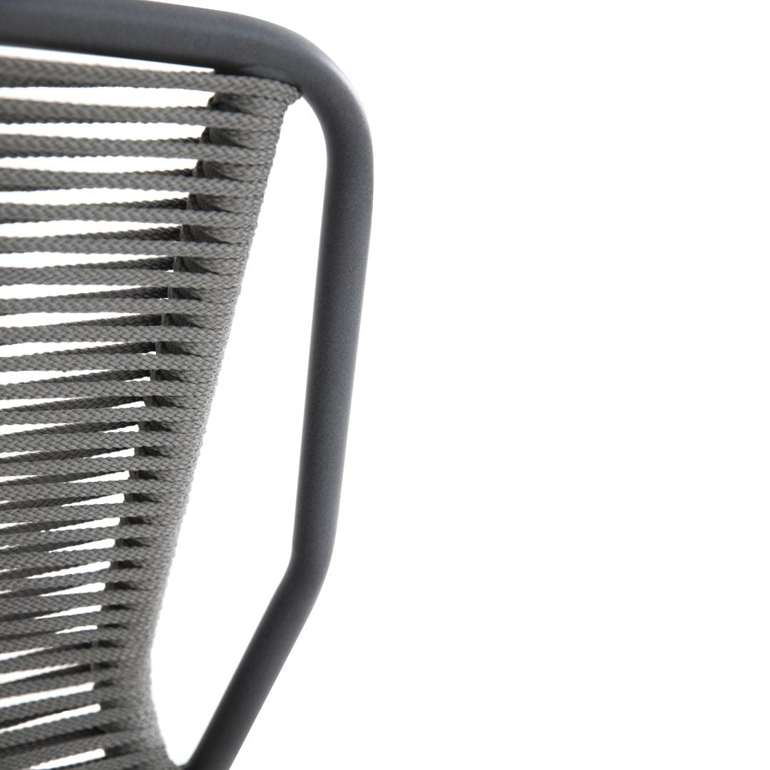Aluminum Mobile Chair, Lead Color, Nautical Rope, Silver Color