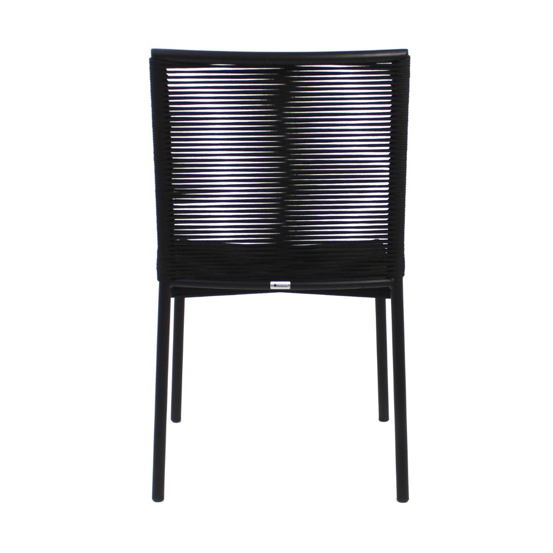 Flower Chair Aluminum Black Color Nautical Rope Black Color