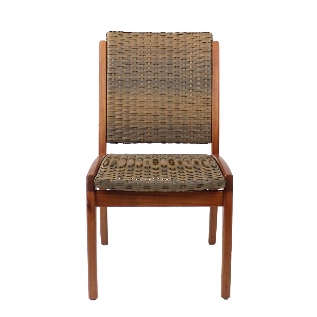 Imperial Chair Freijó Wood Synthetic Fiber Mixed Brown Color