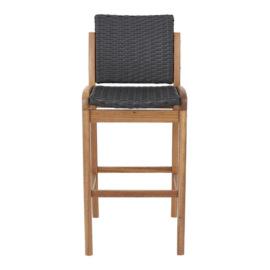 Imperial Stool Freijó Wood Synthetic Fiber Graphite Color Chalk Stripe