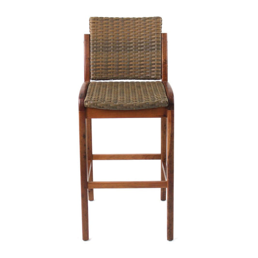 Imperial Stool Cumaru Wood Synthetic Fiber Mixed Brown Color
