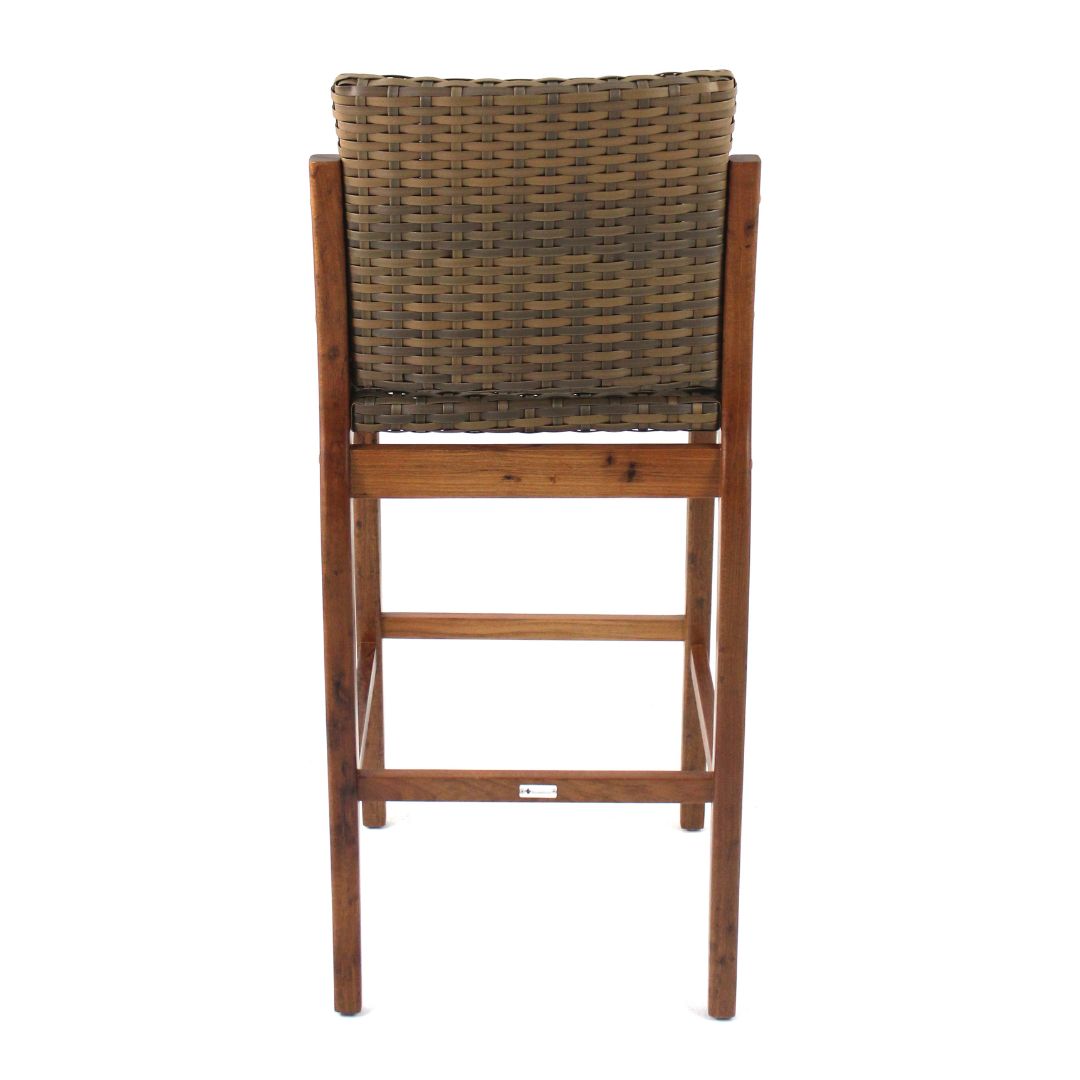 Imperial Stool Cumaru Wood Synthetic Fiber Mixed Brown Color