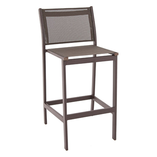 National Stool Aluminum Champagne Color Mixed Orange Color Fabric
