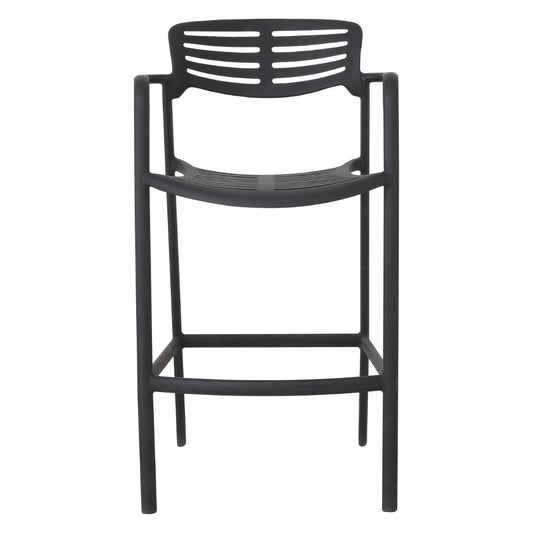 Plaza Stool with Aluminum Armrest, Black Color